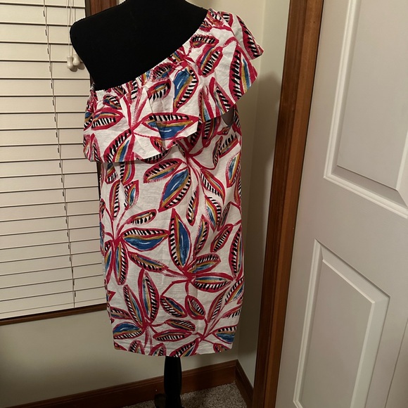 J Crew multi color one shoulder women’s dress. Size M - Picture 2 of 11